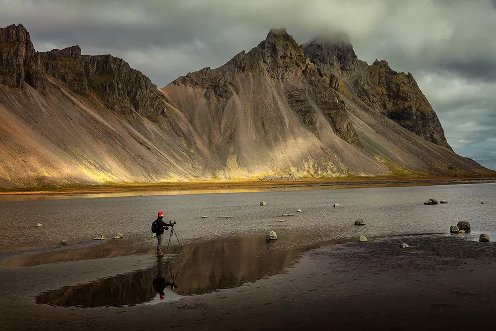 landscape of Stokknes bay in Iceland