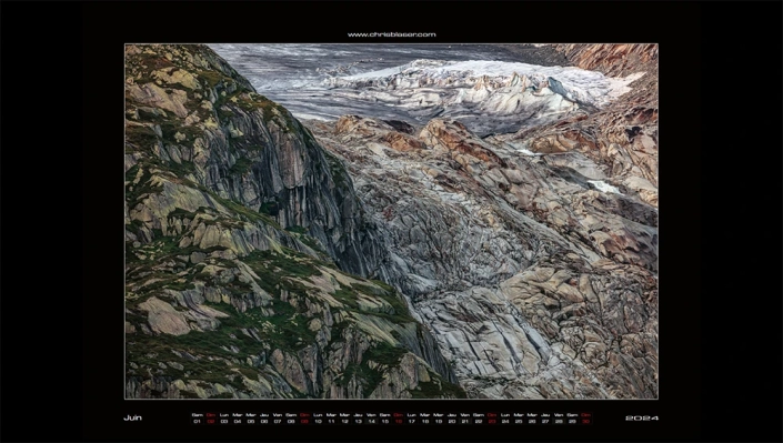 Moraine et front du glacier du Rhône