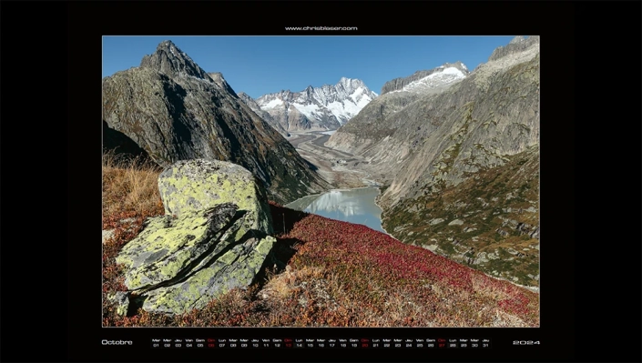 vue sur le'Oberaargletscher en automne